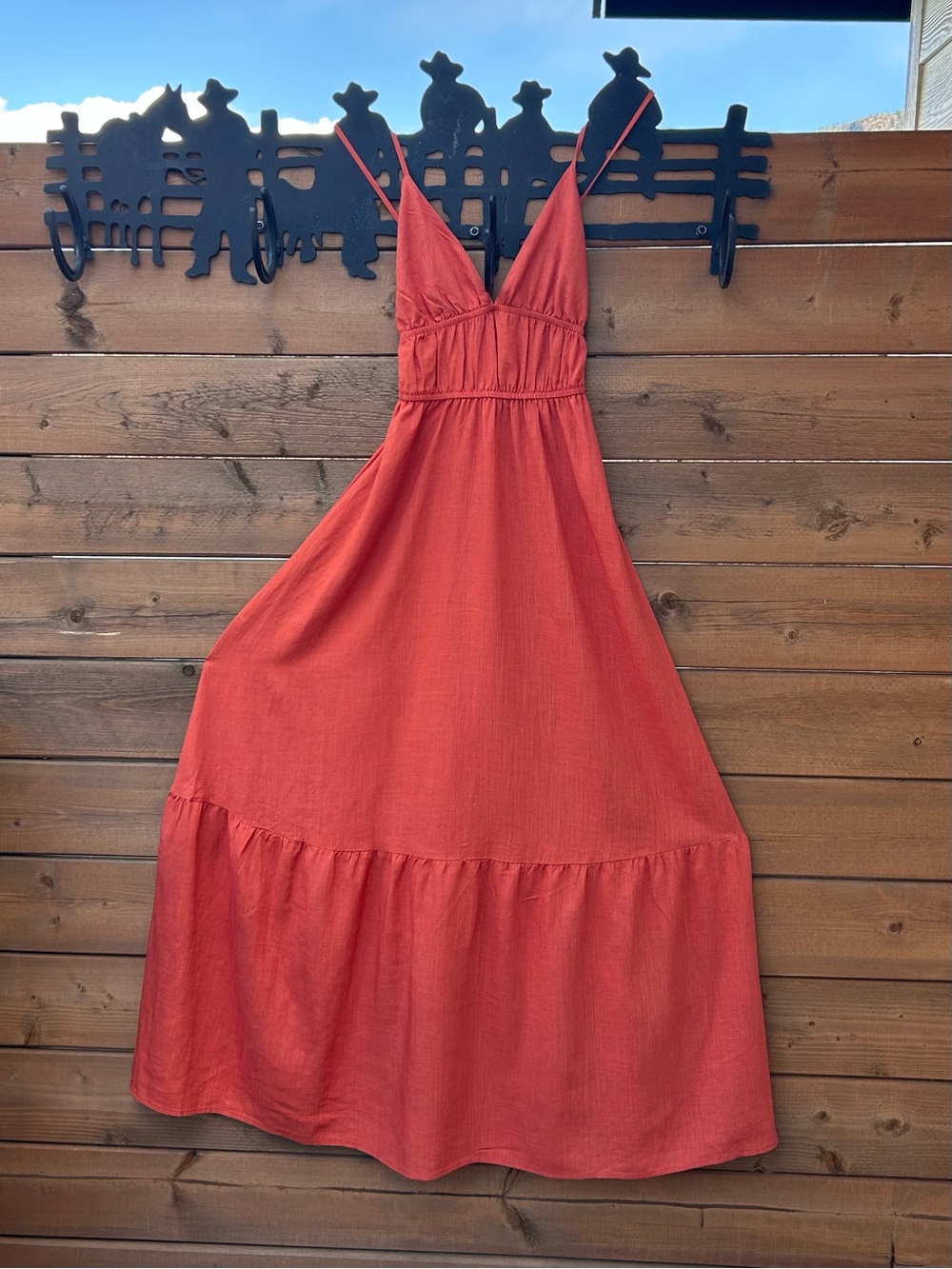 285.SHEIN Vibrant Orange Maxi Sundress